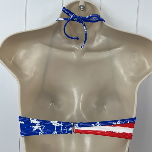 🆕NWT Red White & Blue Stars & Stripes Target Xhilaration Bikini Top Small 0-2 - Picture 5 of 10